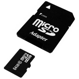 CARTE MEMOIRE MICRO SD 64GB CLASSE 10 PLUS ADAPTATEUR20-204-A03